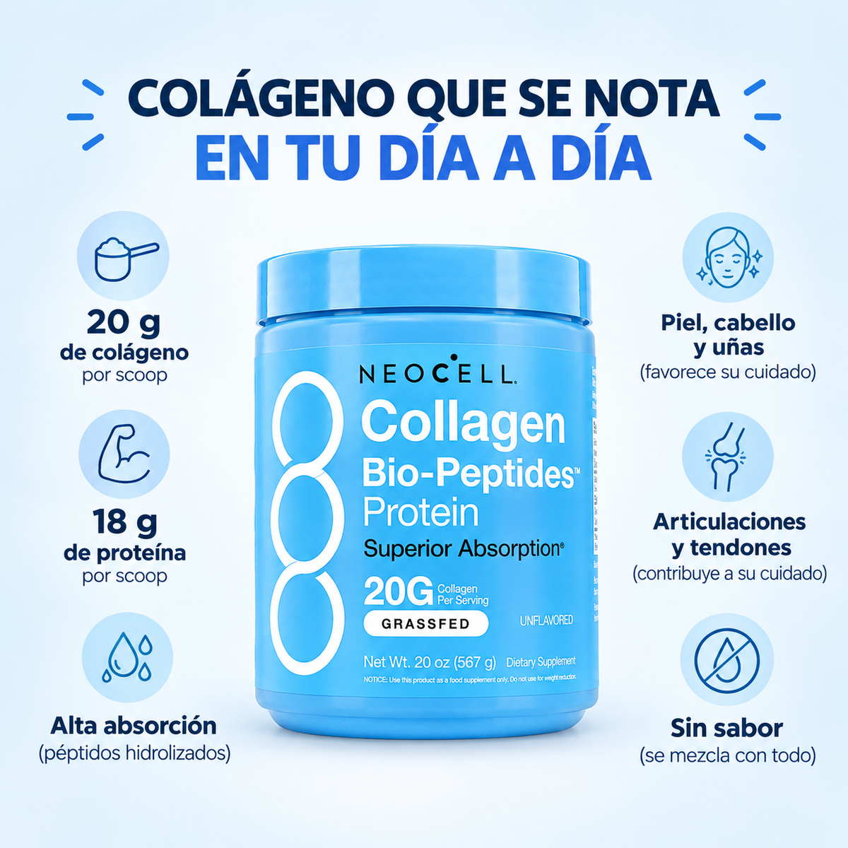 COLÁGENO HIDROLIZADO DE ALTA ABSORCIÓN 567G NEOCELL®